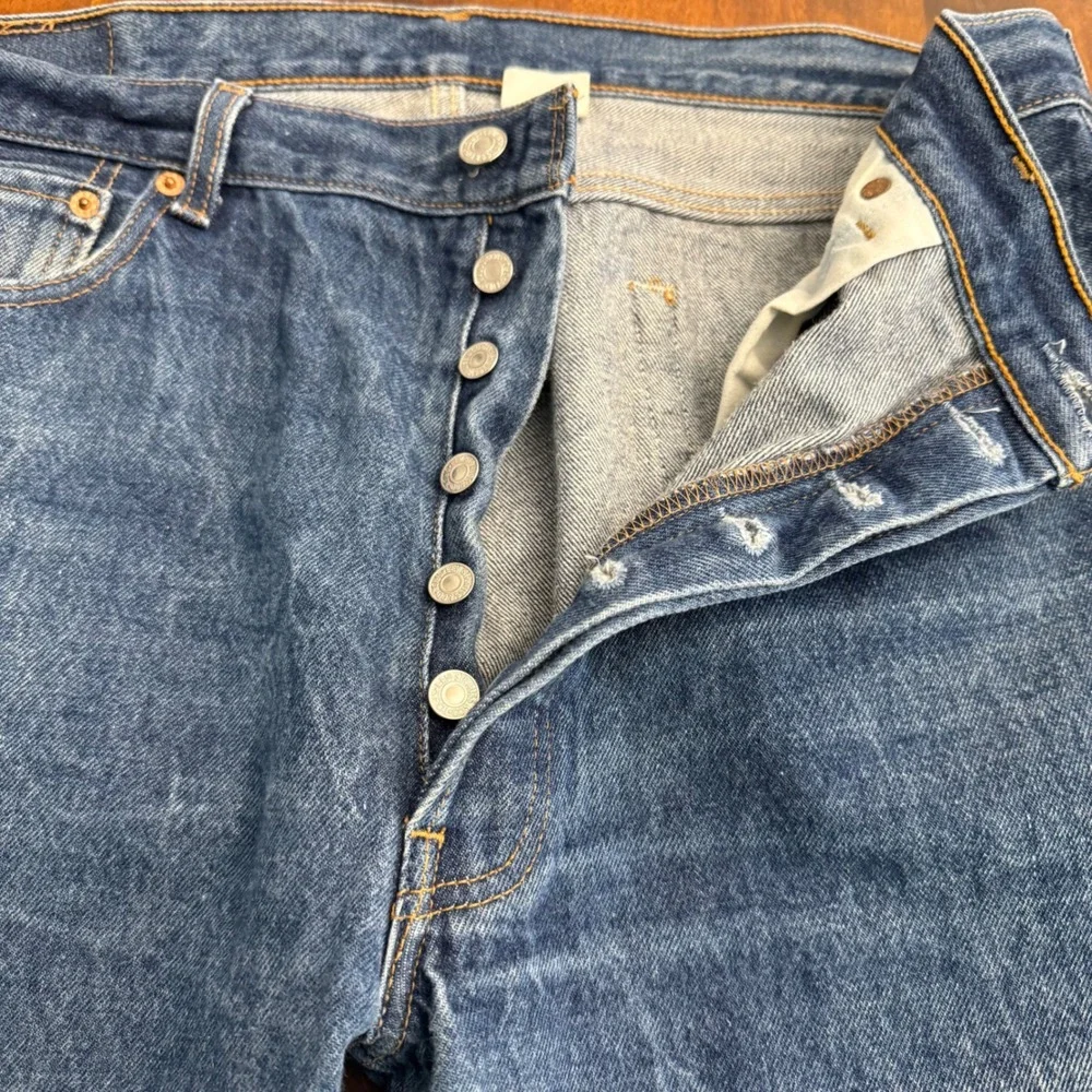 Levi Strauss Co‎ 501XX Mens Blue Button Fly Jeans W38 L36 (36x33) Y2K